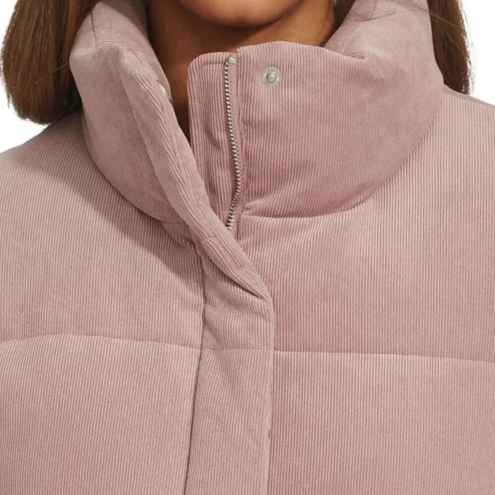 Levi’s Women’s Corduroy Puffer Jacket Mauve Pink Size XL - Picture 9 of 9